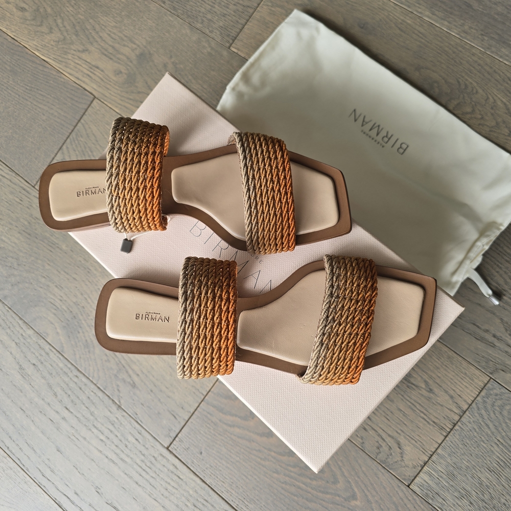 Alexandre Birman Tan Sandals with Square-Toed Design
